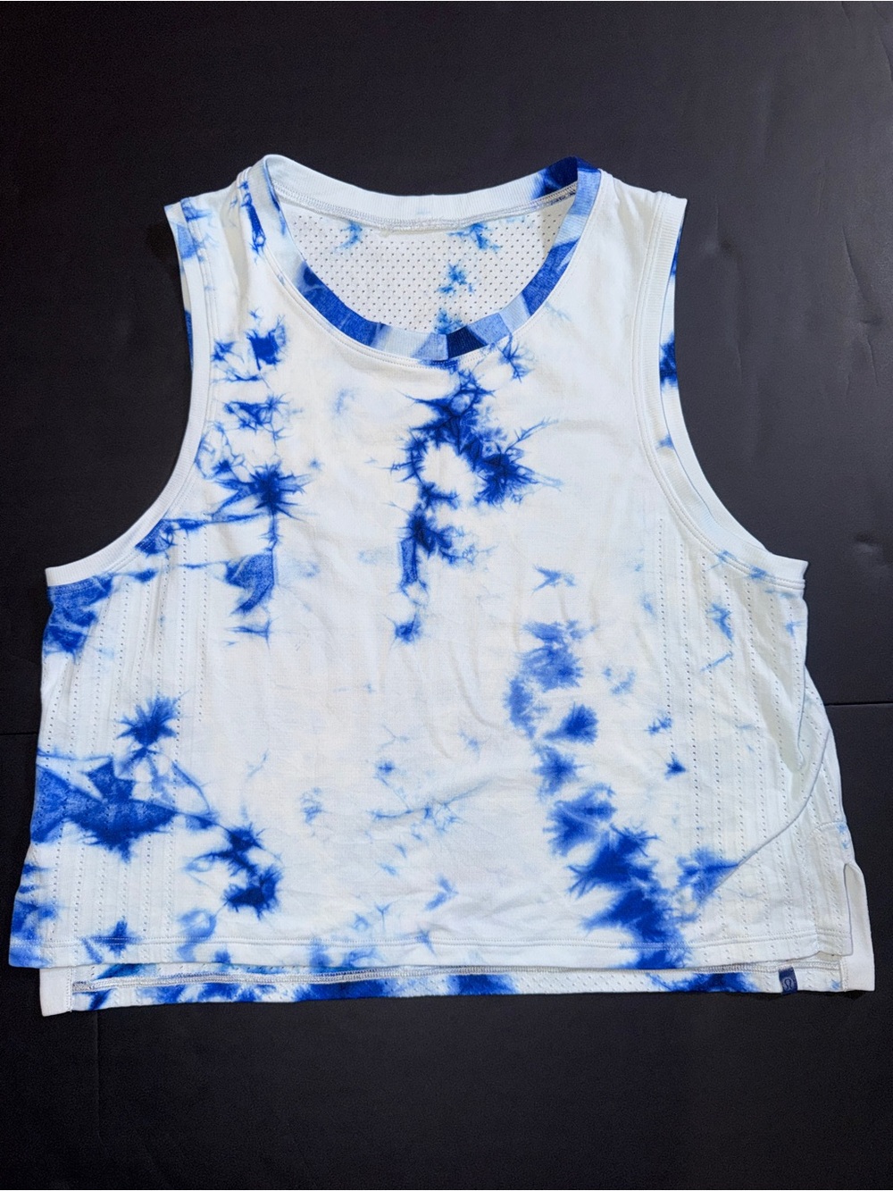 Lululemon Blue & White Tie-Dye Crop Tank Top Size 6